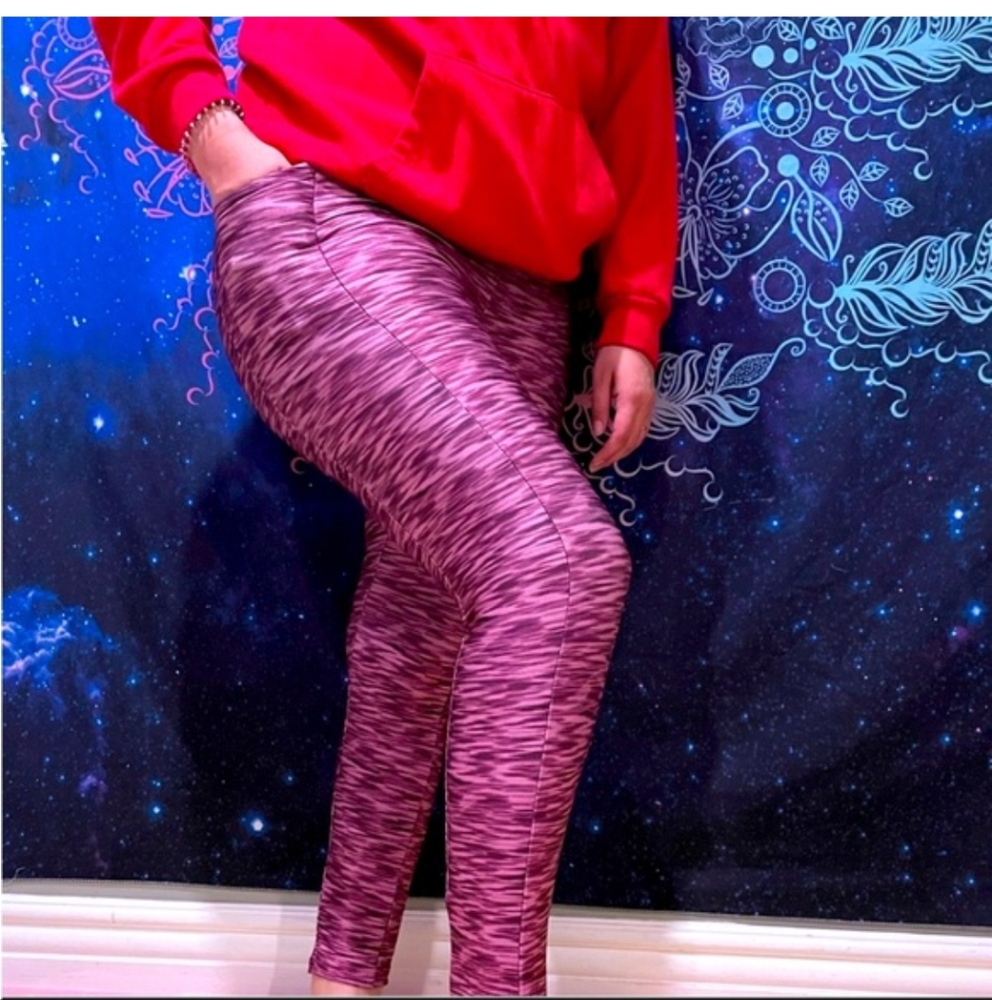 HEATHERED MAROON ACTIVEWEAR LEGGINGS size XL